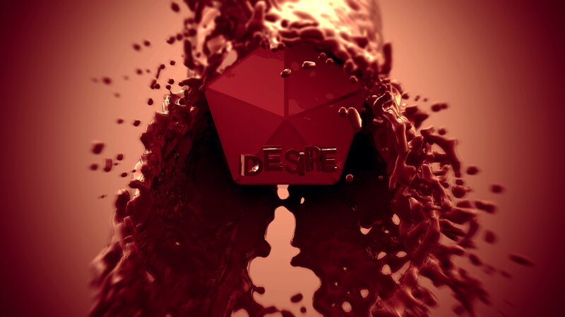 Desire logo with liquid splash