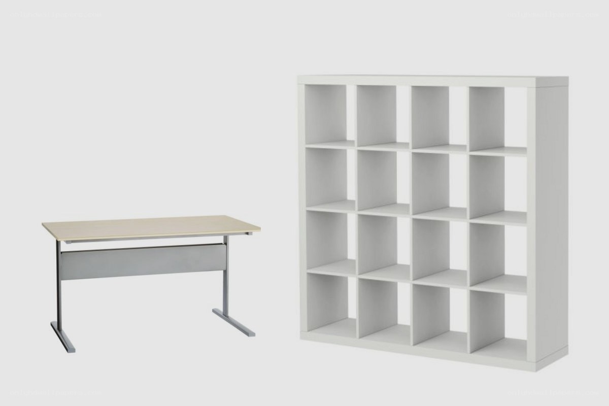 desk and bookshelf set