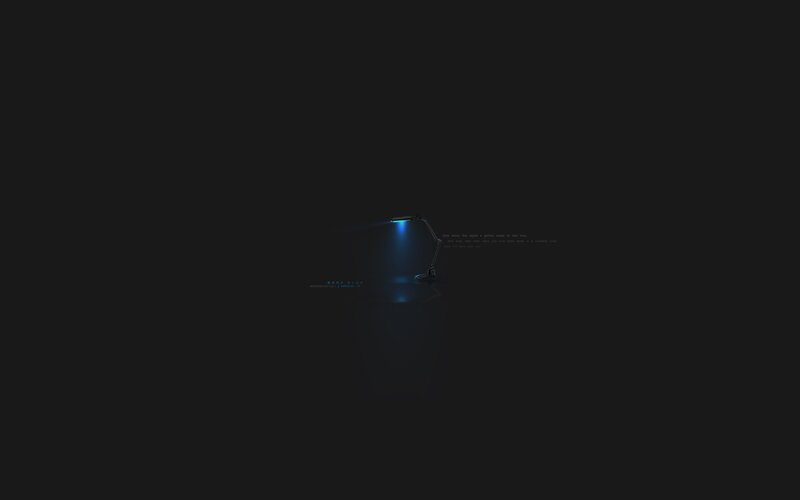 Desk Lamp in Dark Room