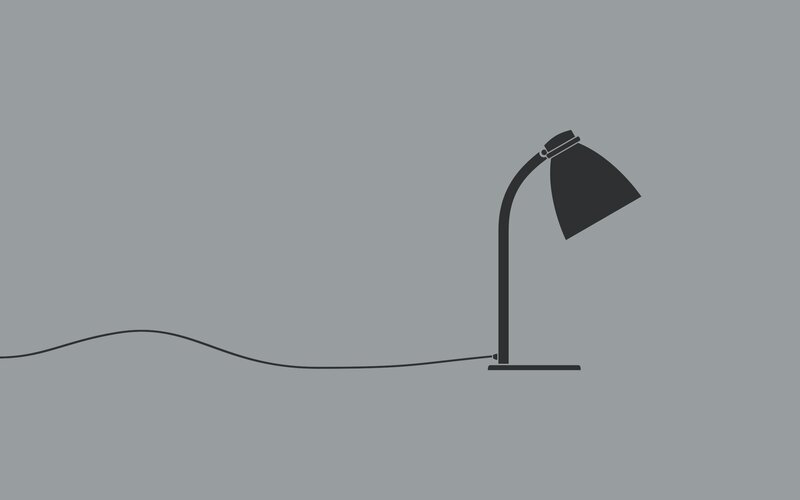 Desk Lamp on Gray Background