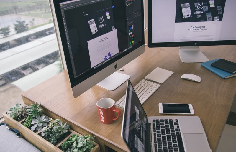 Desk with Computers