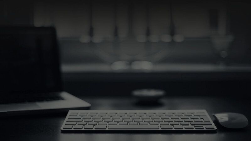Desk with Keyboard and Laptop — Black