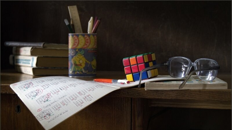 Desk with Study Items