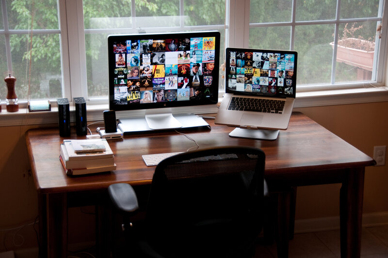 Desk with Two Computers