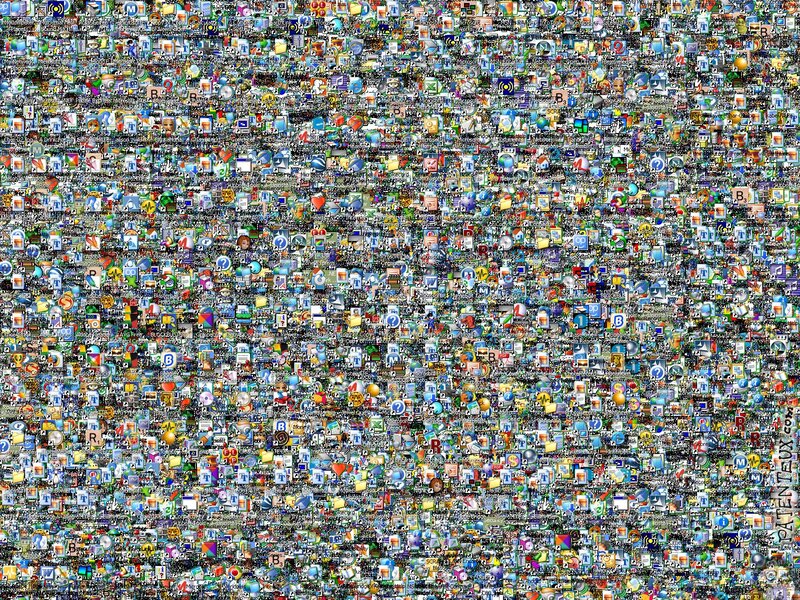 Desktop Icons Collage — Gray