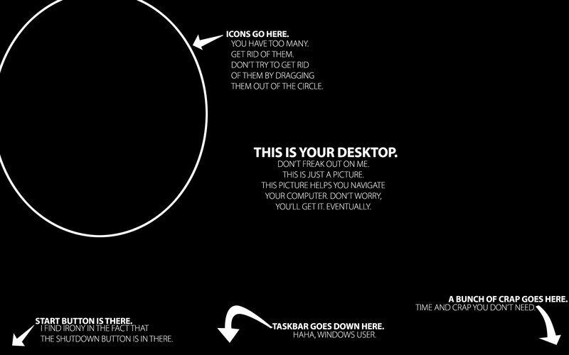 Desktop Interface Diagram — Black, Humorous