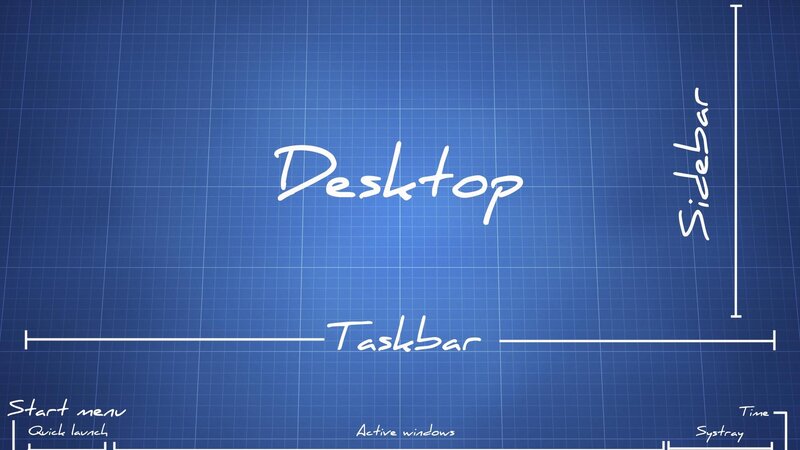 Desktop Interface Diagram — Blue, Neutral