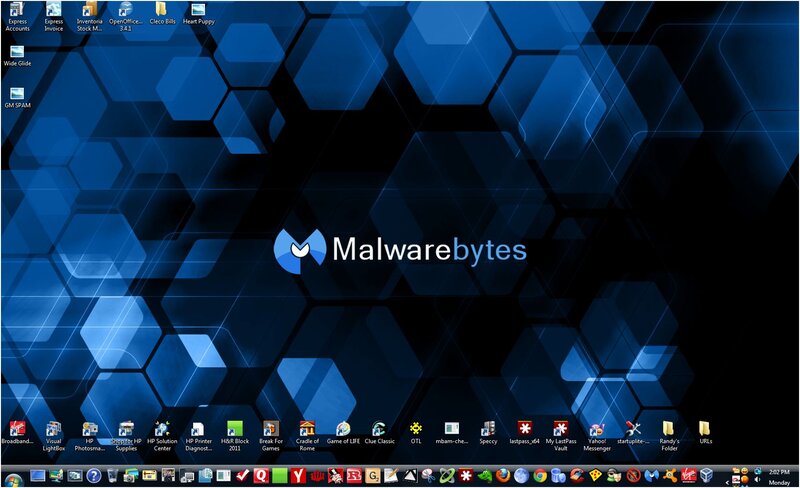 Desktop Screen with Malwarebytes