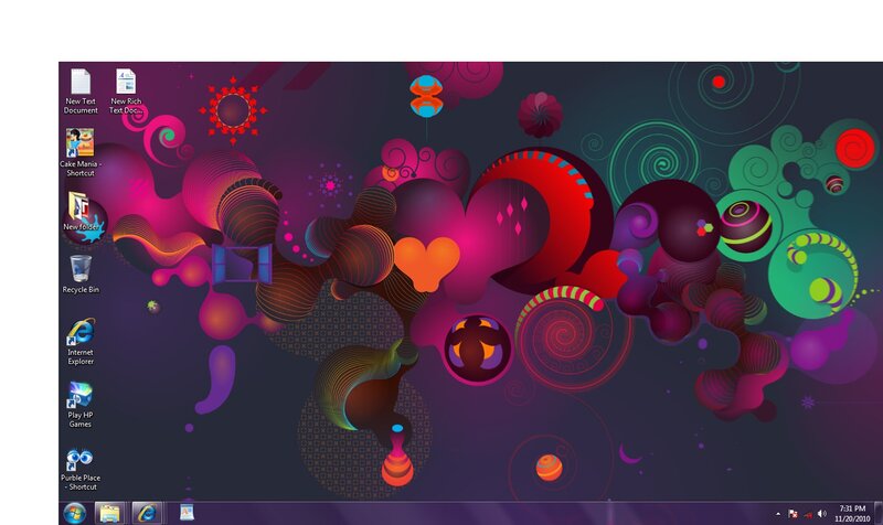 Desktop with Colorful Wallpaper