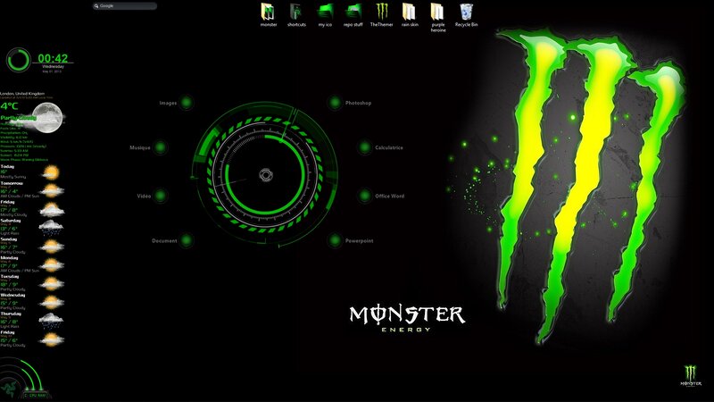 Desktop with Monster Energy Logo