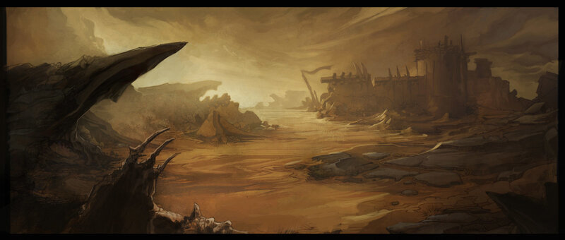 desolate alien landscape