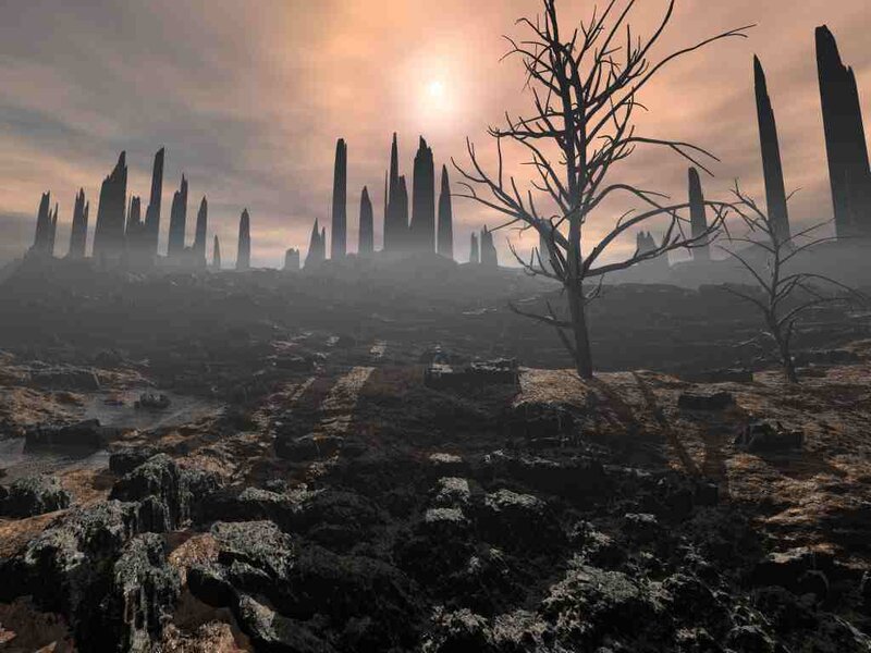 Desolate Alien Landscape — Brown