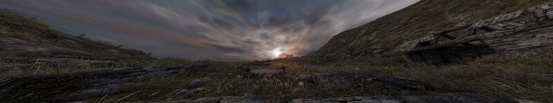 Desolate landscape at dusk