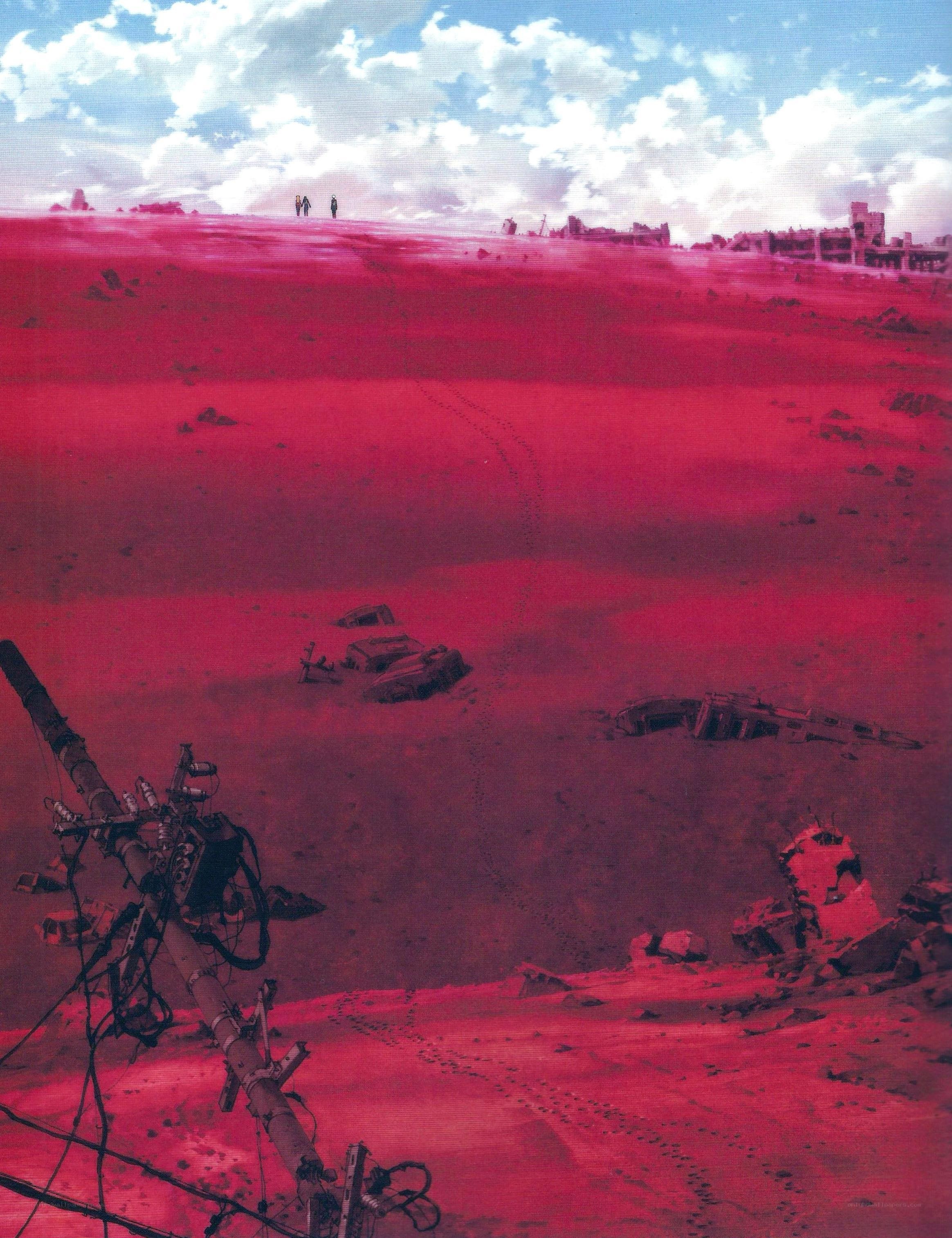 Desolate red alien landscape