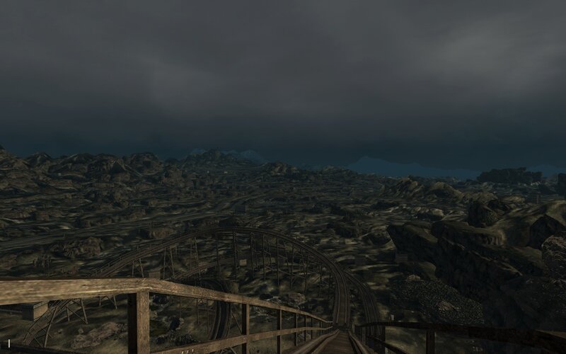 desolate roller coaster landscape