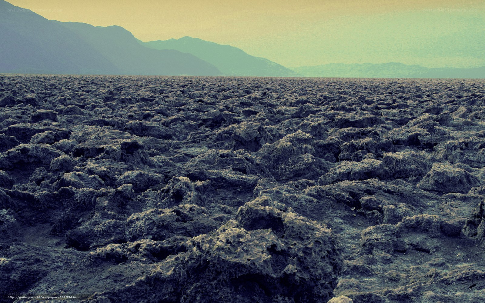 Desolate salt flats landscape
