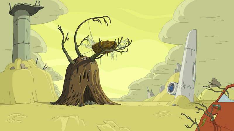 desolate wasteland with tree stump