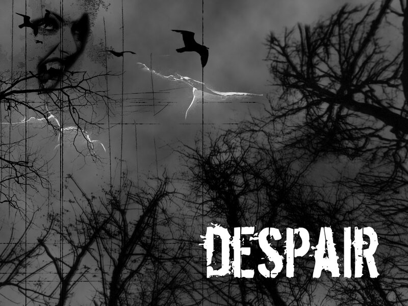 Despair in a stormy forest