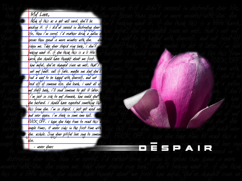 Despair letter with flower