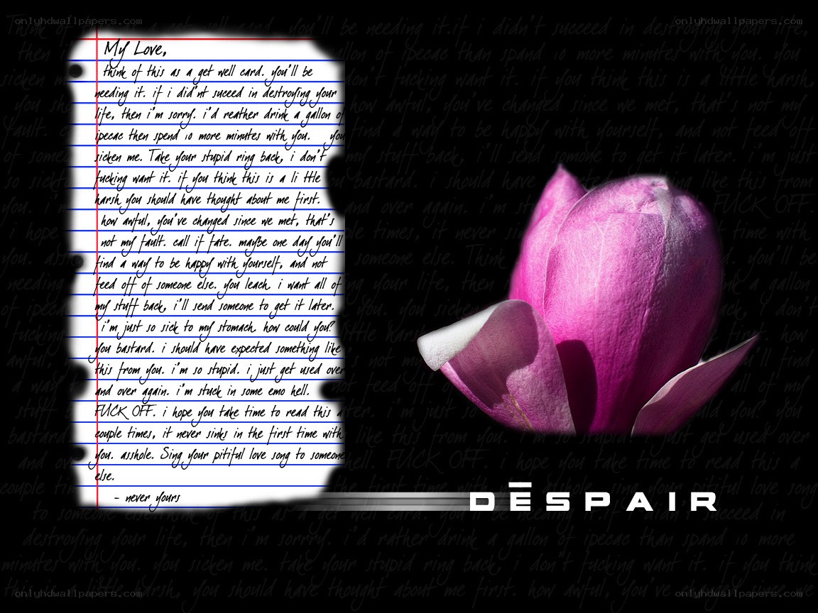 Despair letter with flower