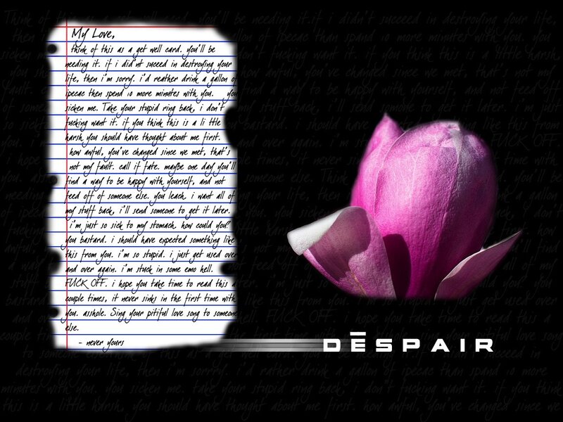 Despair letter with flower