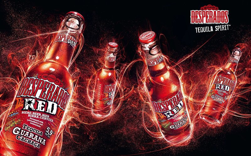 Desperados Red beer bottles