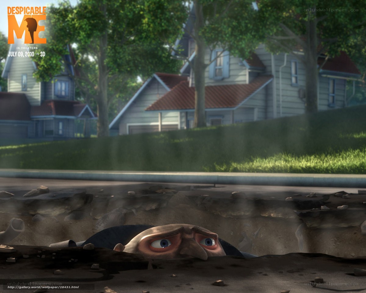 Despicable Me character in hole