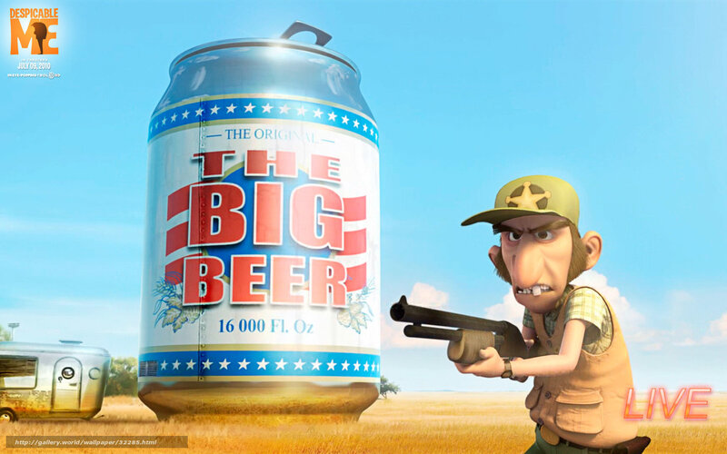Despicable Me character with giant beer