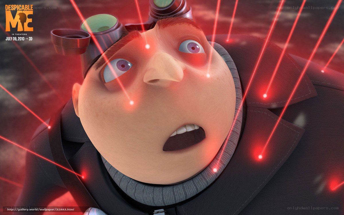 Despicable Me character with lasers