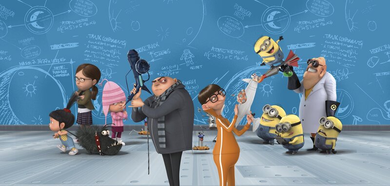 Despicable Me characters in lab