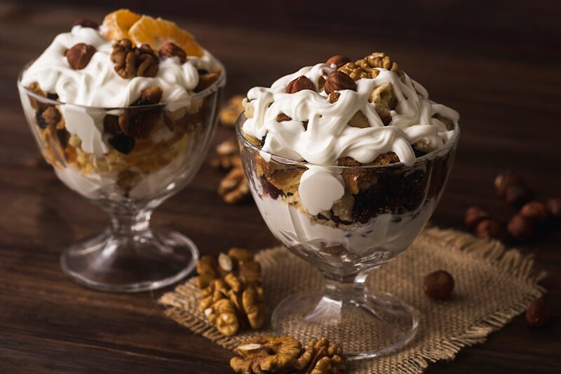 Dessert in Glass Cups — Brown