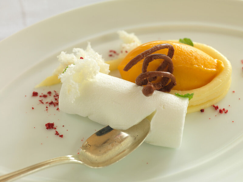Dessert on White Plate