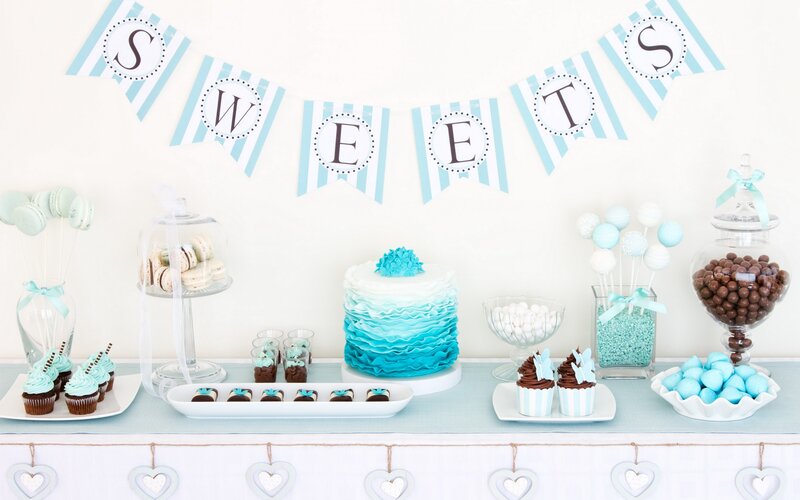 Dessert Table with Cake — Blue
