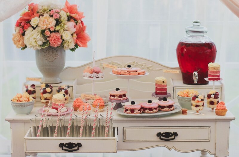 Dessert Table with Pastries — Pink, Festive