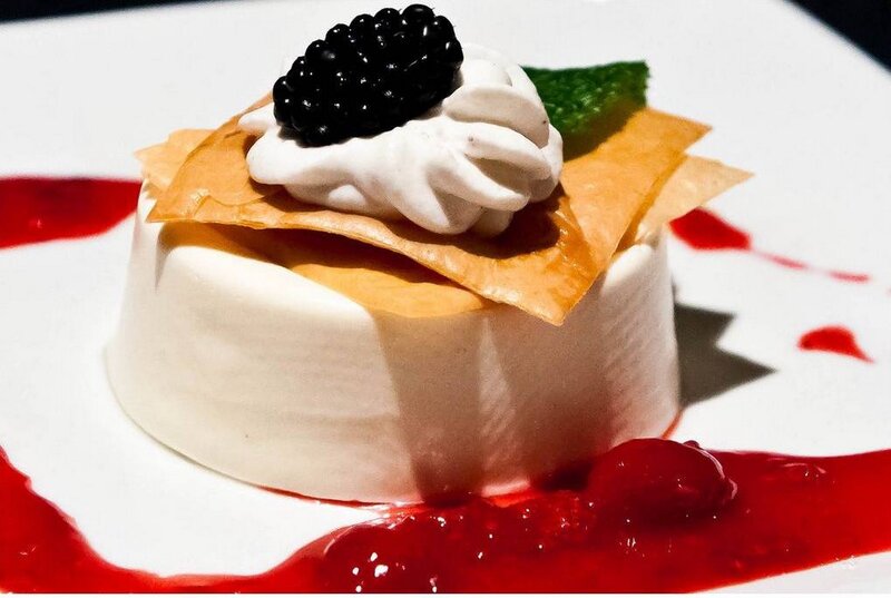 Dessert with Blackberries