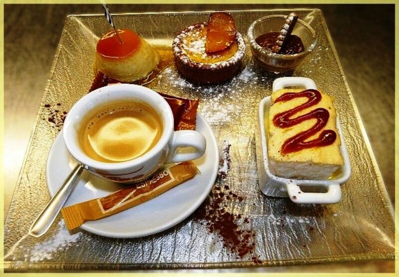 Desserts and Coffee on Tray