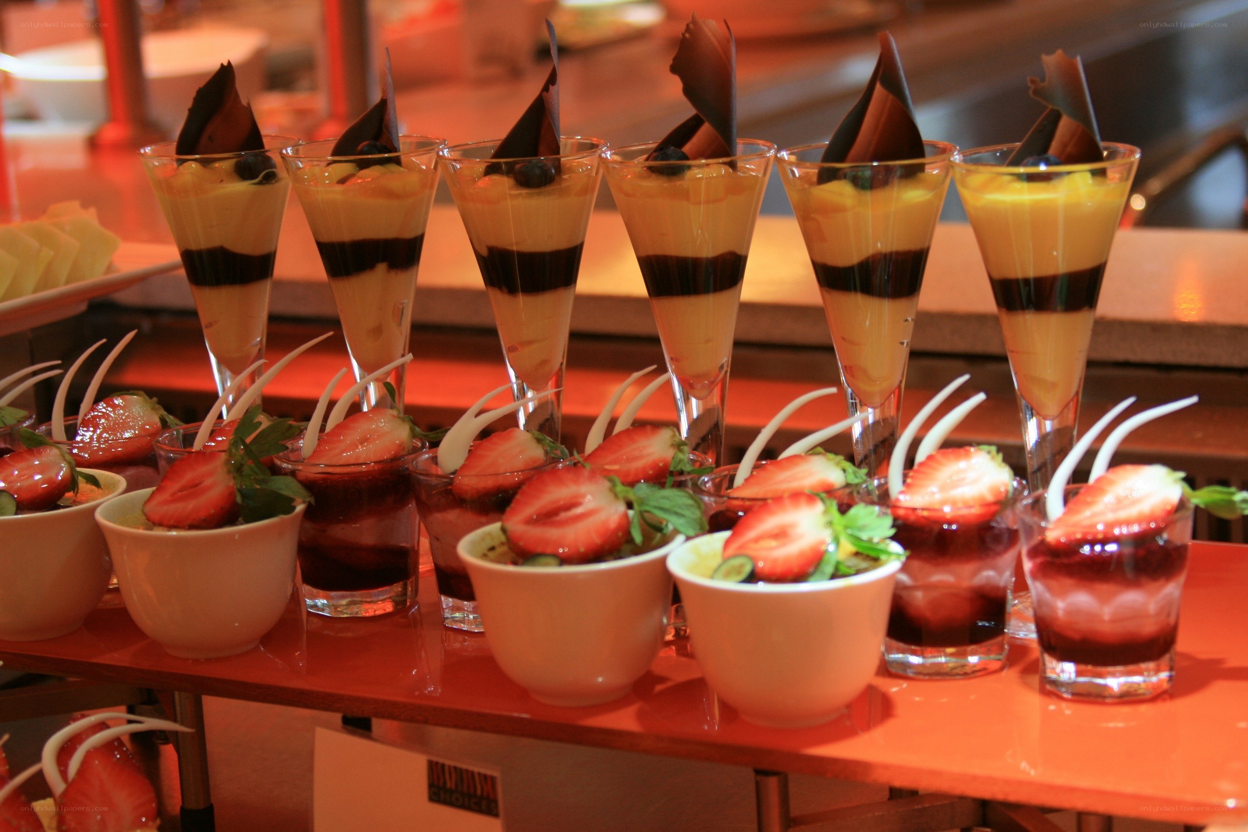 Desserts at a buffet