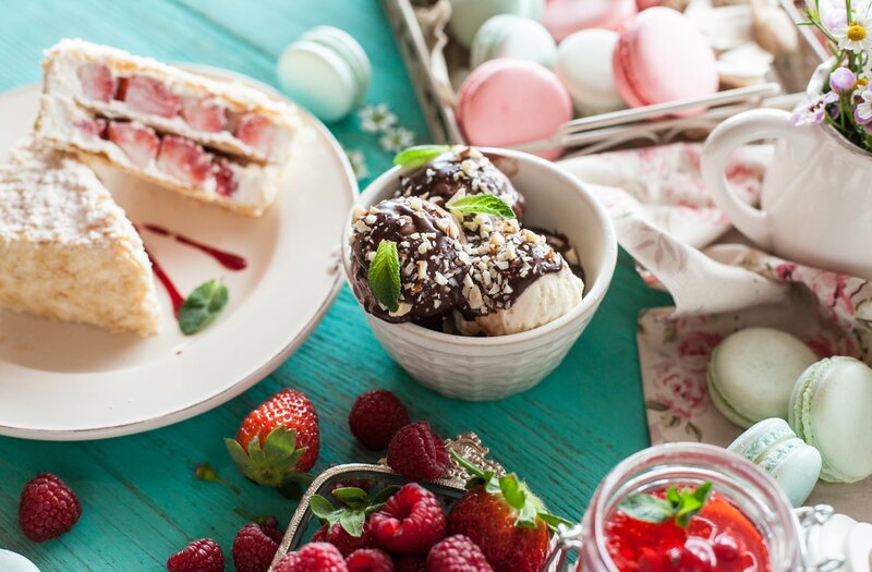 Desserts on a Table — Teal