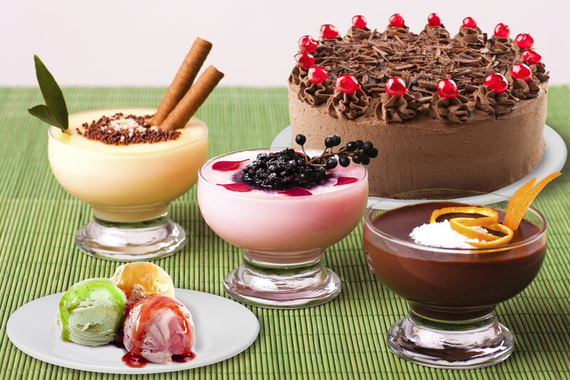 Desserts on Green Mat