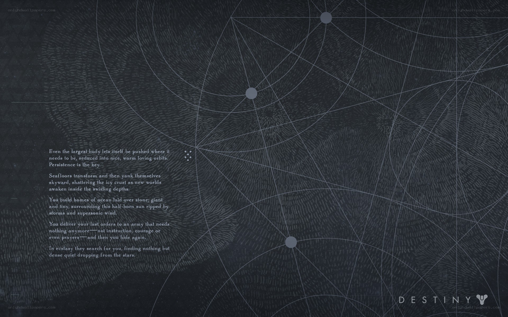 Destiny game text screen