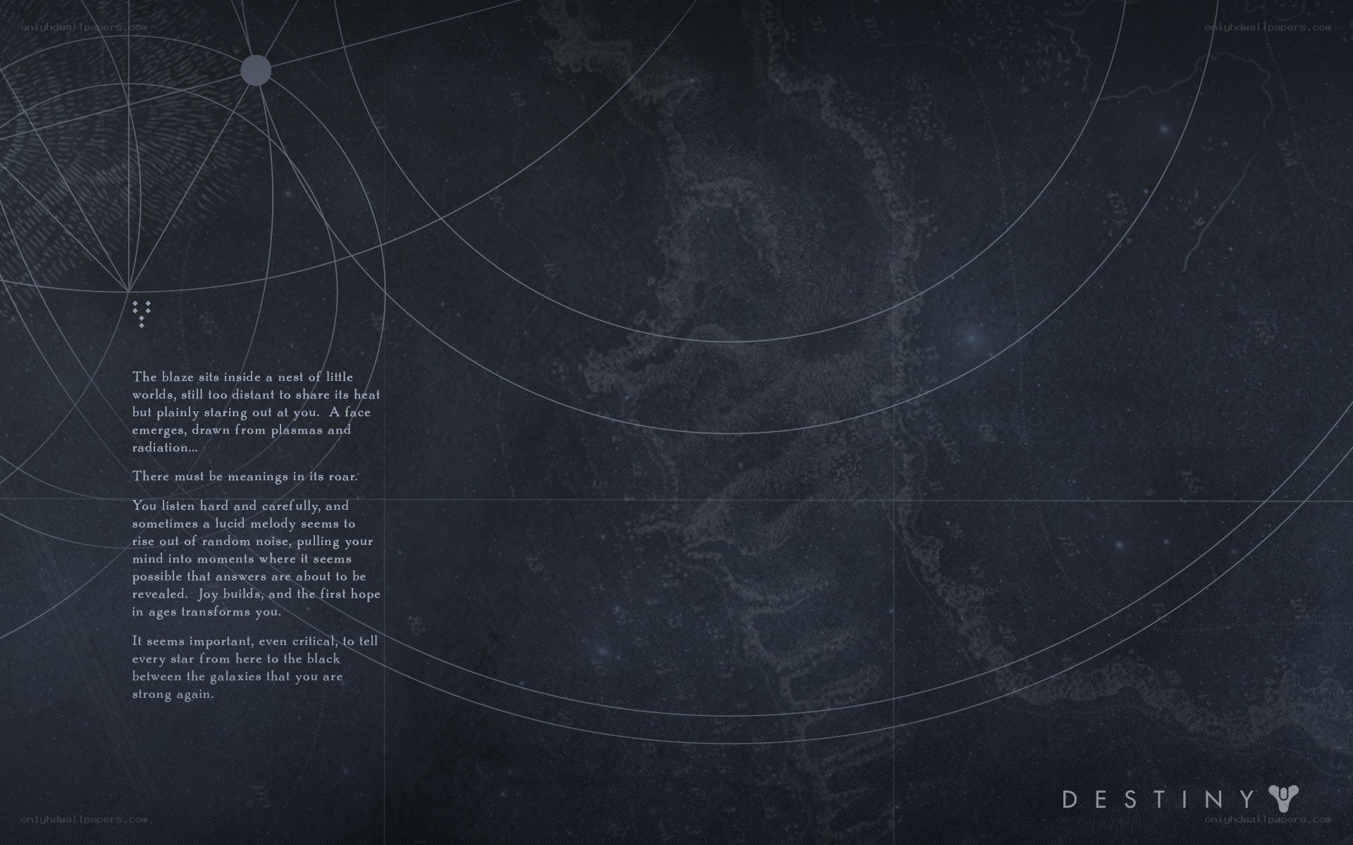 Destiny game text screen