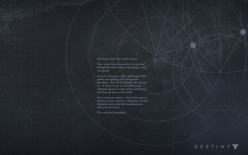 Destiny game text screen