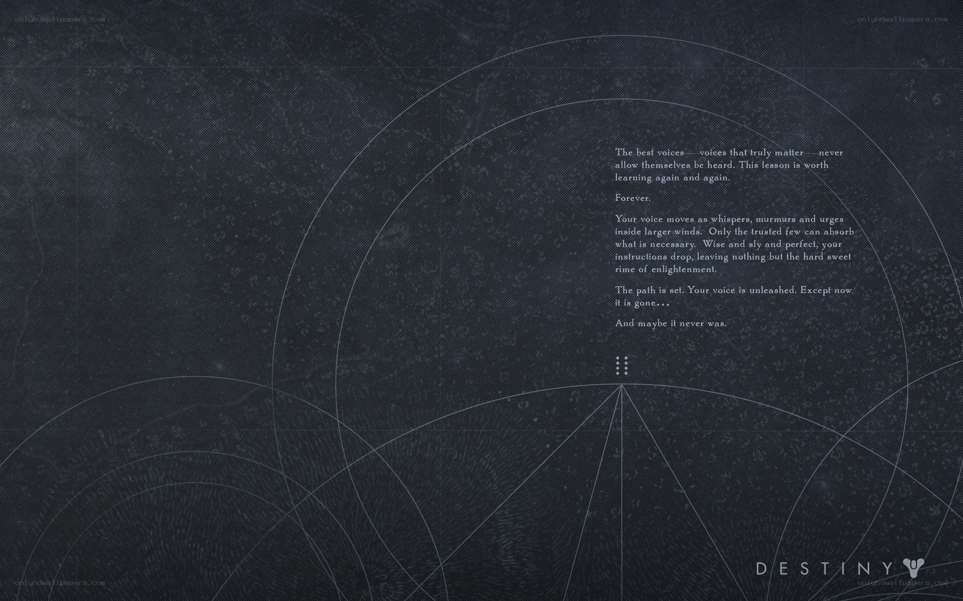 Destiny game text screen