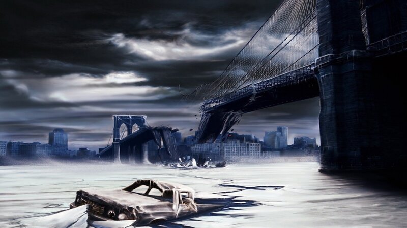 Destroyed Bridge and Car