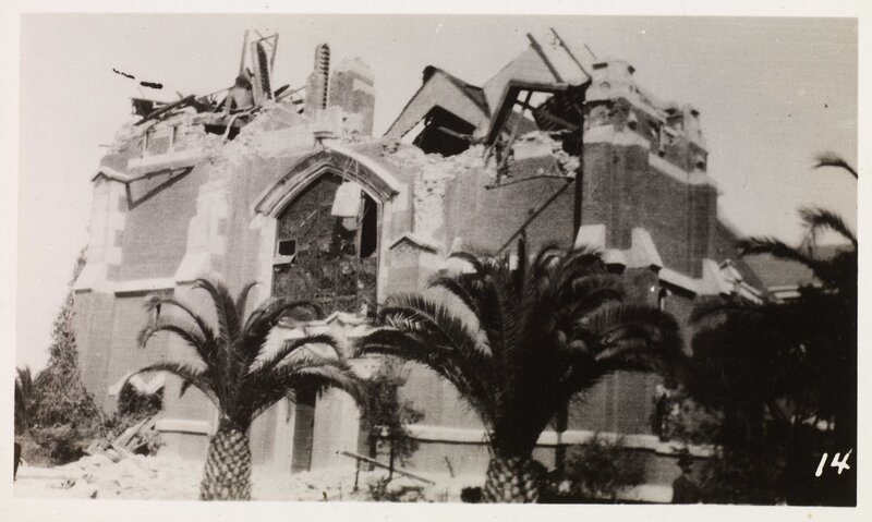 Destroyed building after earthquake