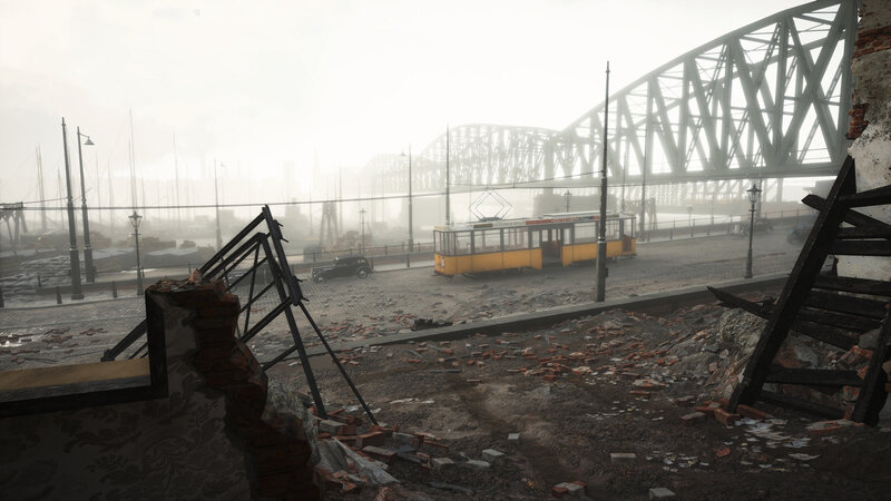Destroyed City Street — Gray, Desolate