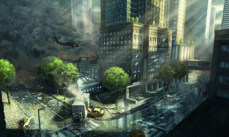 Destroyed City Street