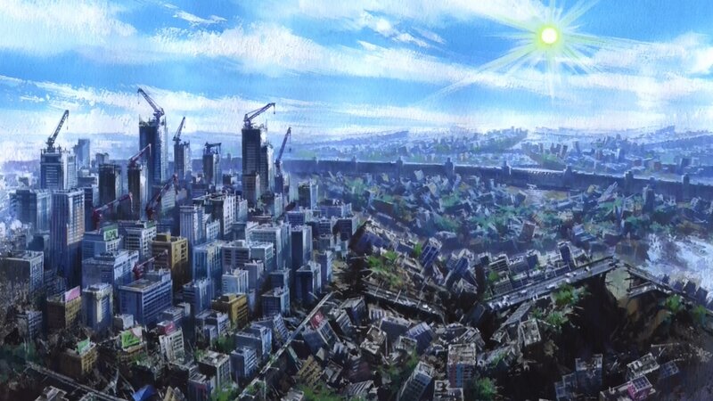 Destroyed Cityscape — Blue, Dramatic