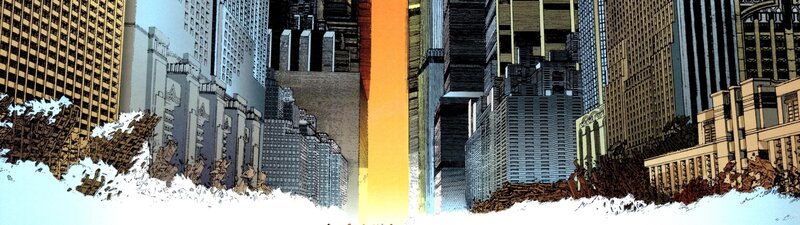 Destroyed Cityscape — Gray, Dramatic, Sunset
