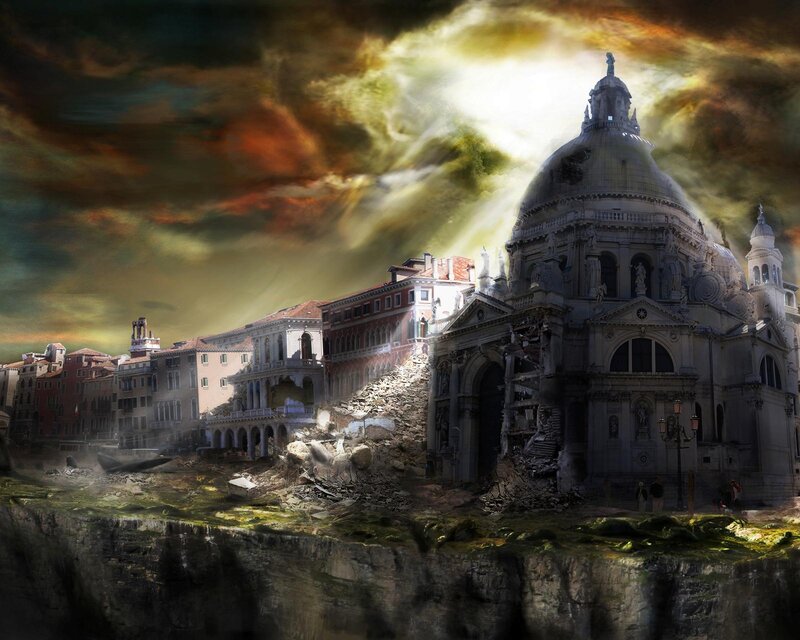 Destroyed Cityscape — Gray